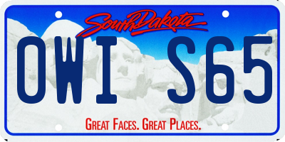 SD license plate 0WIS65