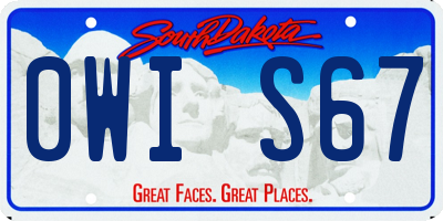 SD license plate 0WIS67