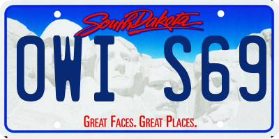 SD license plate 0WIS69