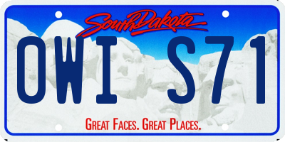 SD license plate 0WIS71