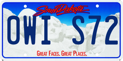 SD license plate 0WIS72