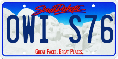 SD license plate 0WIS76