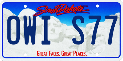 SD license plate 0WIS77