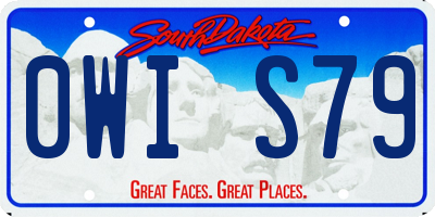 SD license plate 0WIS79