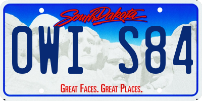 SD license plate 0WIS84