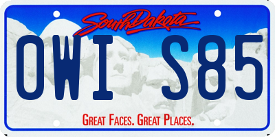 SD license plate 0WIS85