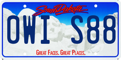 SD license plate 0WIS88