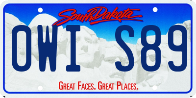 SD license plate 0WIS89