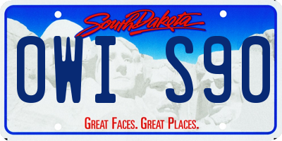 SD license plate 0WIS90