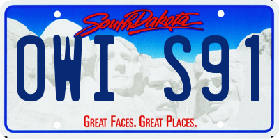 SD license plate 0WIS91