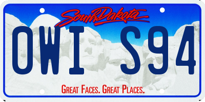 SD license plate 0WIS94