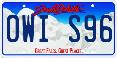 SD license plate 0WIS96