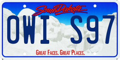 SD license plate 0WIS97