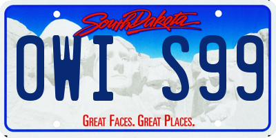 SD license plate 0WIS99