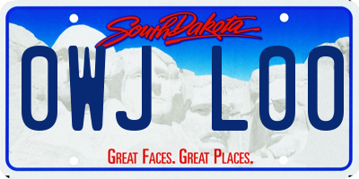 SD license plate 0WJL00