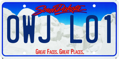 SD license plate 0WJL01