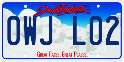 SD license plate 0WJL02
