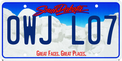 SD license plate 0WJL07