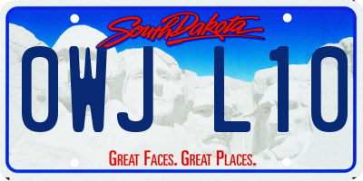 SD license plate 0WJL10