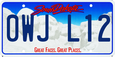SD license plate 0WJL12