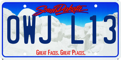 SD license plate 0WJL13