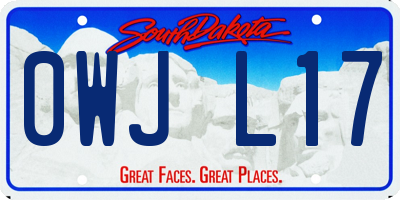 SD license plate 0WJL17