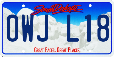 SD license plate 0WJL18