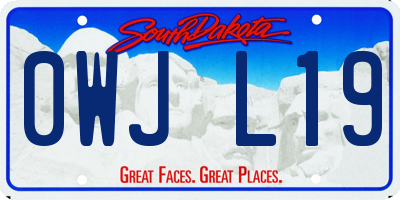 SD license plate 0WJL19