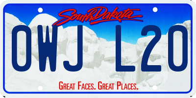 SD license plate 0WJL20