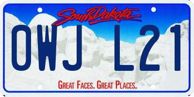SD license plate 0WJL21