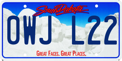 SD license plate 0WJL22