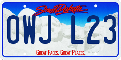 SD license plate 0WJL23