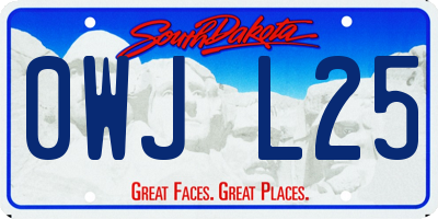 SD license plate 0WJL25