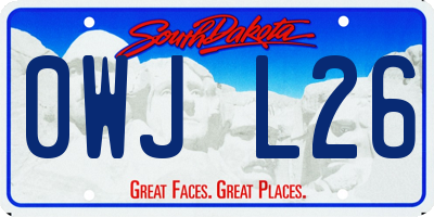 SD license plate 0WJL26