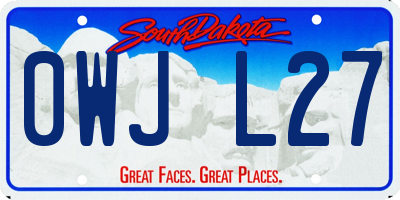 SD license plate 0WJL27