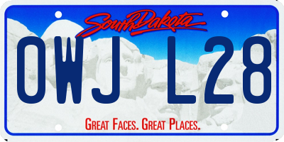 SD license plate 0WJL28
