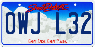 SD license plate 0WJL32