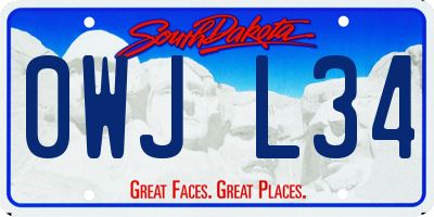 SD license plate 0WJL34