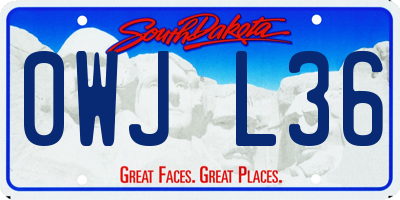 SD license plate 0WJL36