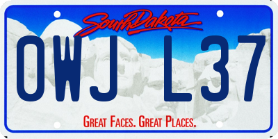 SD license plate 0WJL37