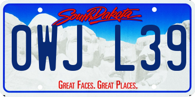 SD license plate 0WJL39