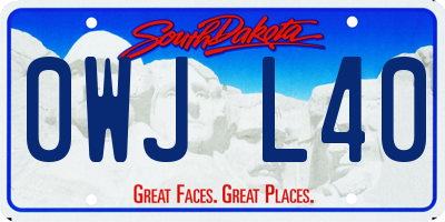 SD license plate 0WJL40