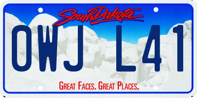 SD license plate 0WJL41