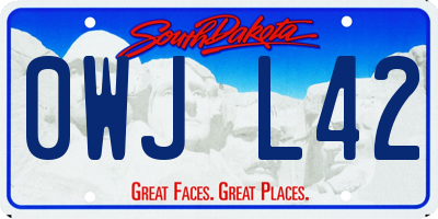 SD license plate 0WJL42
