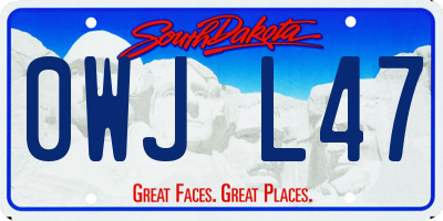 SD license plate 0WJL47