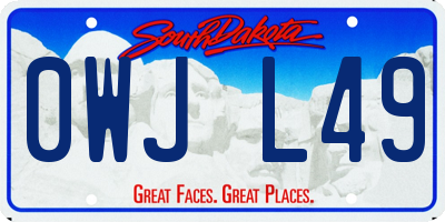 SD license plate 0WJL49