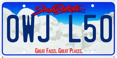 SD license plate 0WJL50