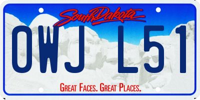 SD license plate 0WJL51