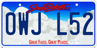 SD license plate 0WJL52