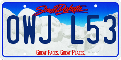 SD license plate 0WJL53